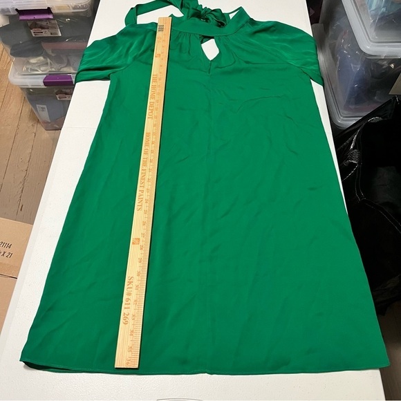 Milly Emerson Dress Kelly Green Long Sleeve Silk Blend Size 6 Q2 - Picture 8 of 11